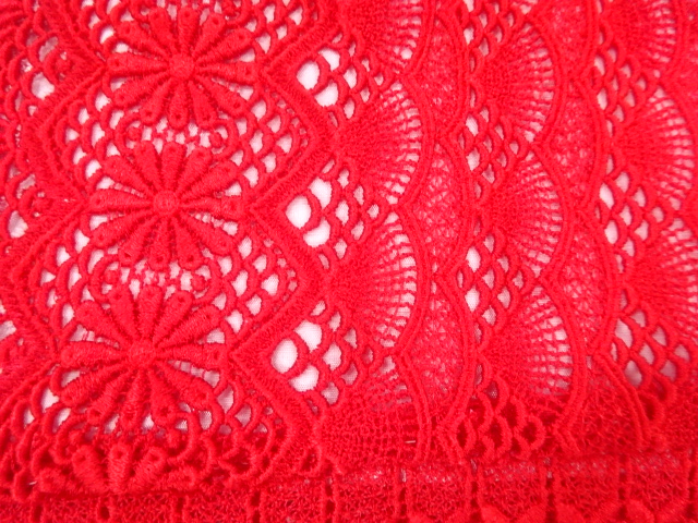  ビロードレース花模様ショール